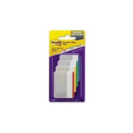 3M Post-it Durable Tabs, 2" Lined, Primary Colors, 24 Tabs/Pack 686F1